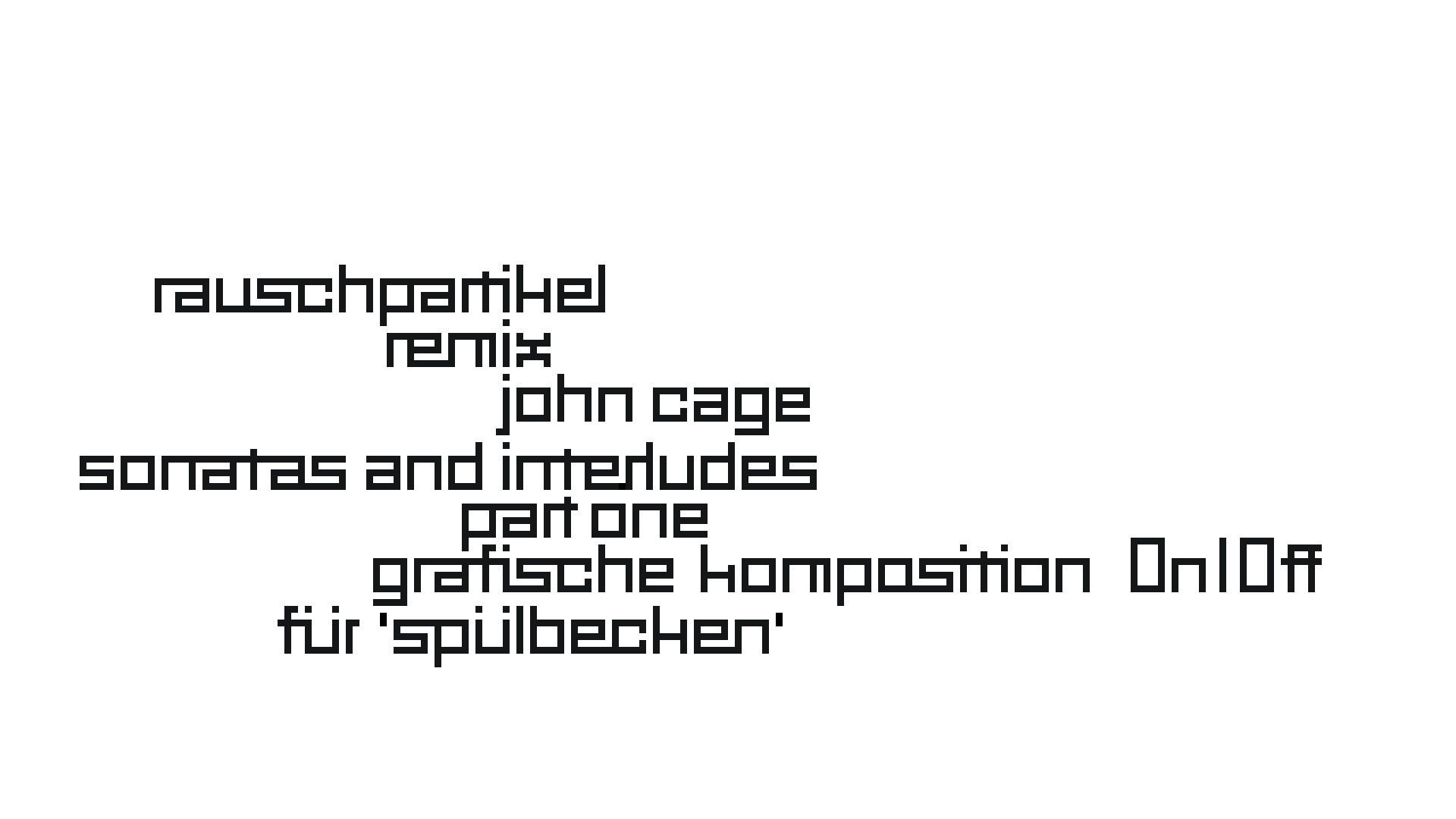 2021-01-30 Wasser in der Spüle II, On-Off (Remix John Cage 'Sonatas & Interludes') (Komposition, Remix, Recording, Foto)
